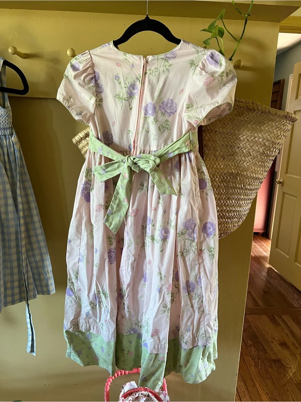 Hartstrings Pink Dress with Lavender Floral Print